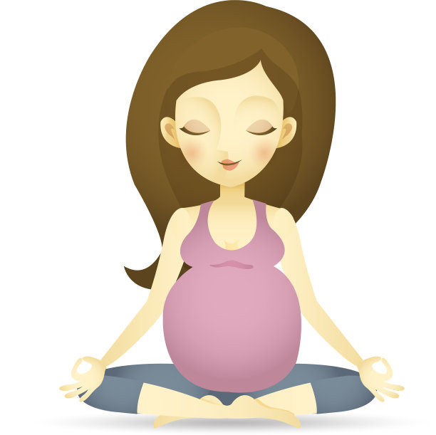 一个孕妇坐着做瑜伽图片下载