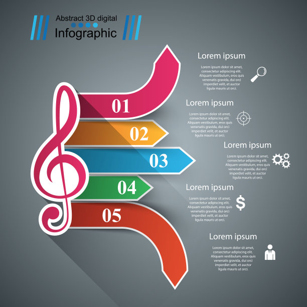 音乐信息图高音谱号图标说明图标图片下载