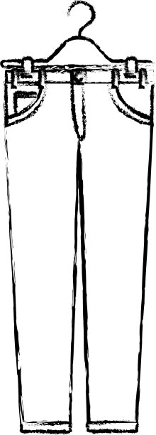 黑白模糊轮廓的男性裤子图片下载