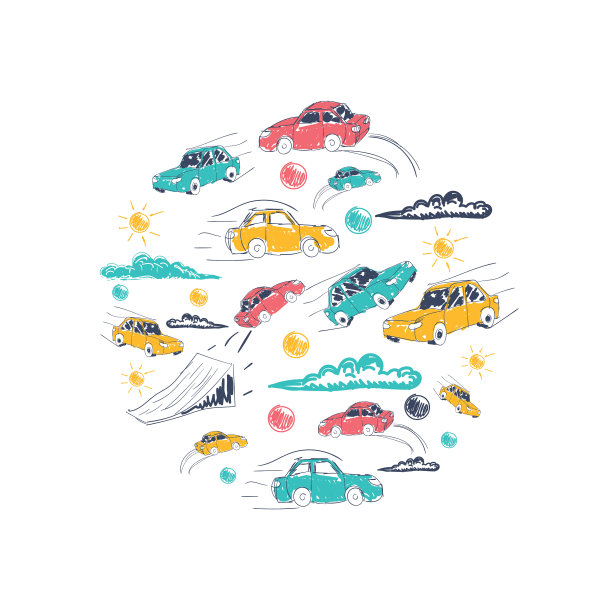 汽车在一个圆圈图标设置运输图片下载