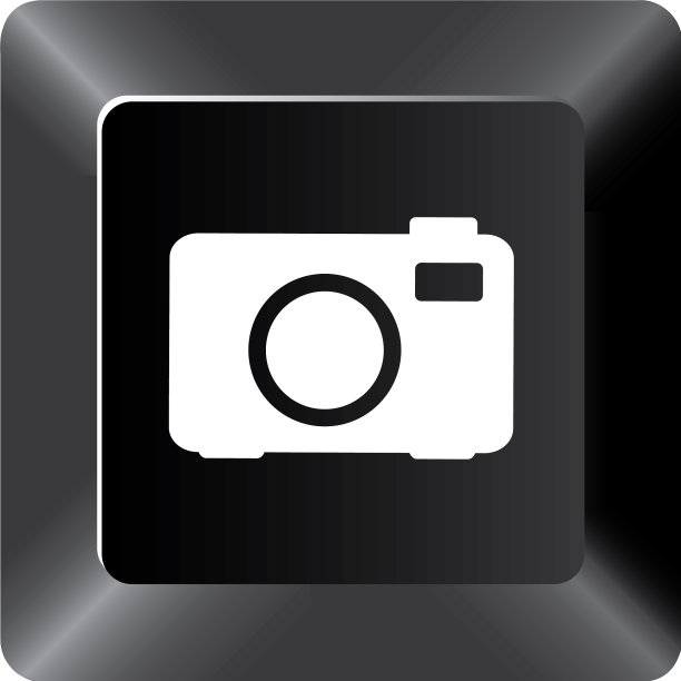 黑色按钮相机图标图片下载