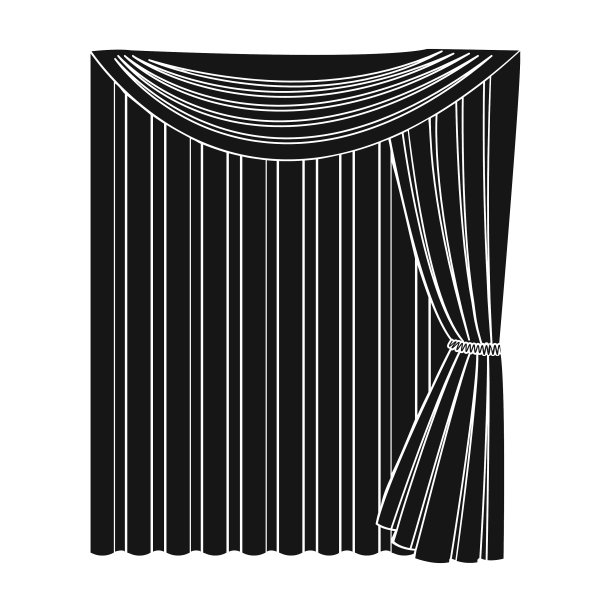 窗帘单图标黑色风格的窗帘图片下载