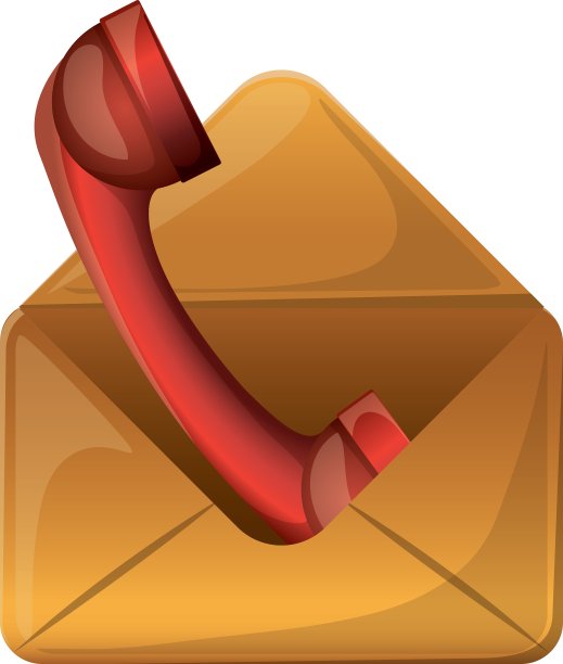 孤立的信封和电话设计图片下载