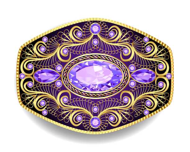 饰有宝石细丝的胸针垂饰图片下载