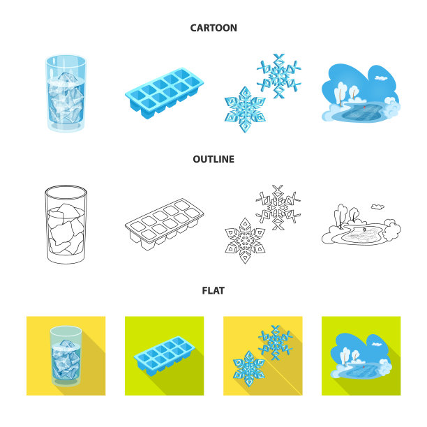 设计的纹理和冷冻标志集图片下载