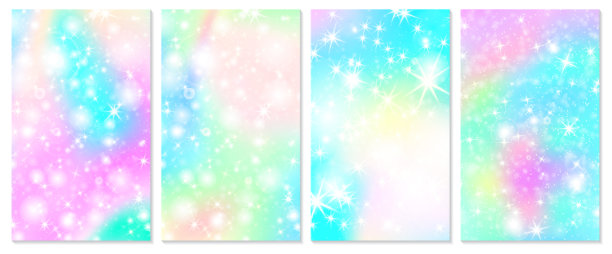 独角兽彩虹背景全息天空图片下载