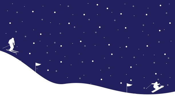 冬季圣诞节的滑雪景观图片下载