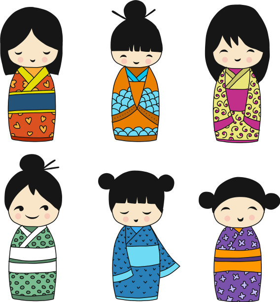 日本玩偶收集草图为您的设计图片下载