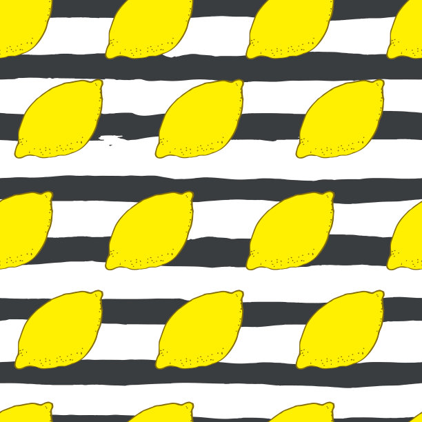 手绘柠檬无缝图案图片下载