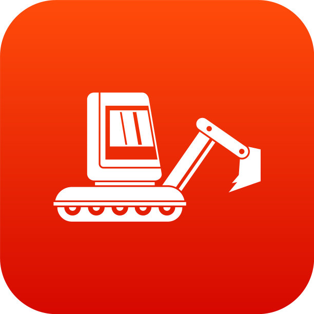 迷你挖掘机图标数字红色图片下载