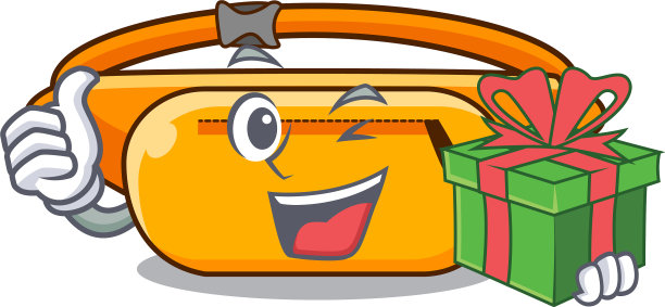 配有礼品腰包，造型滑稽人物图片下载
