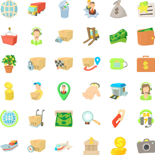 商务人士图标设置卡通风格图片下载