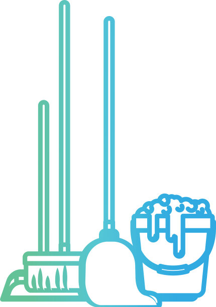 簸箕、扫帚、拖把和水桶图片下载