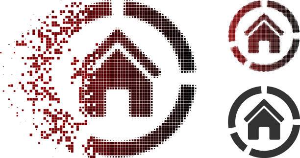 破碎点半色调不动产图表图标图片下载