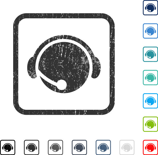 呼叫中心接线员图标橡胶水印图片下载