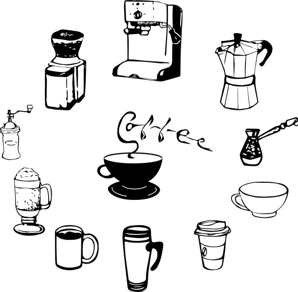 咖啡杯及设备图片下载