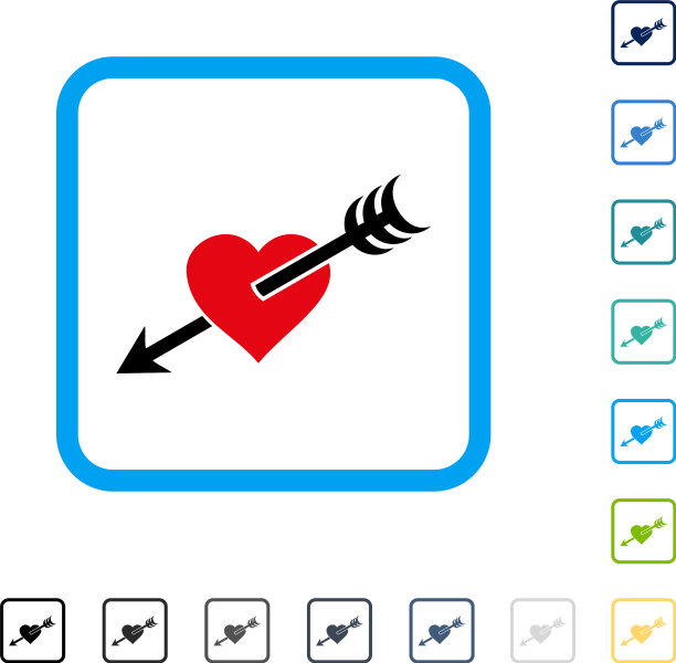 箭头心框图标图片下载