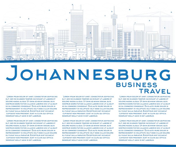 用蓝色建筑物勾勒出约翰内斯堡的天际线图片下载