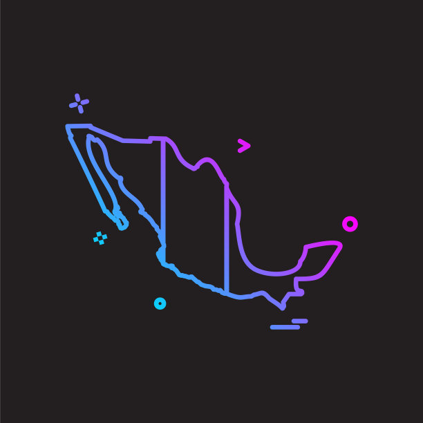 墨西哥地图图标设计图片下载