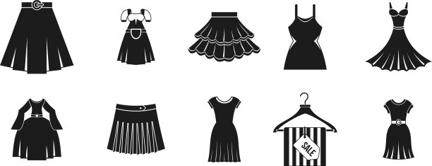 裙子图标设置简单的风格图片下载