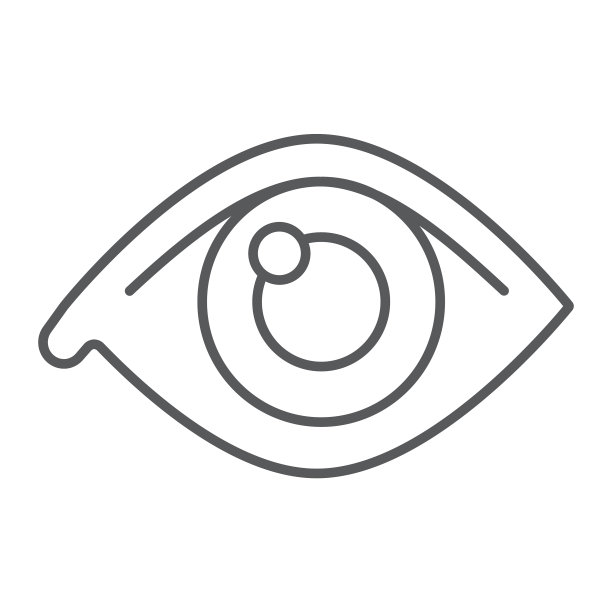 眼睛细线图标，解剖学，生物学，眼科学图片下载