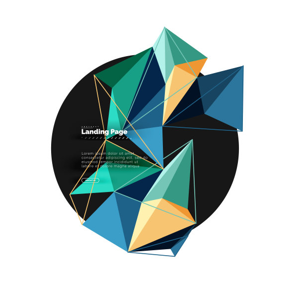 多边形几何设计，抽象形状制成图片下载