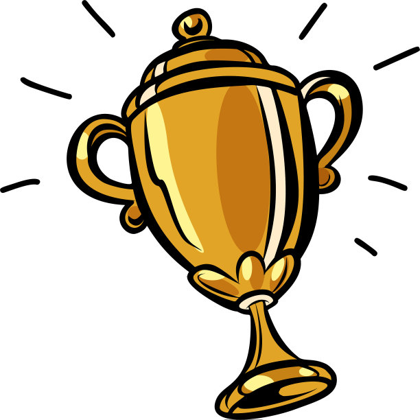 金色冠军杯孤立在白色背景图片下载
