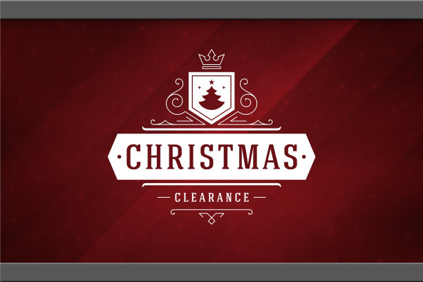 橱窗上的圣诞促销贴纸标签设计图片下载