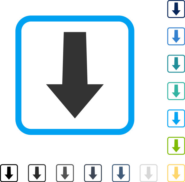 箭头向下边框图标图片下载