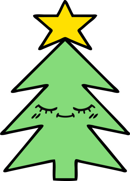 可爱的卡通圣诞树图片下载