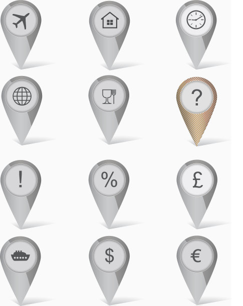 一组带有图标的标记图片下载