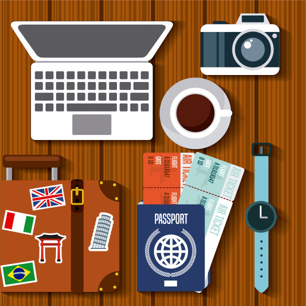 享受假期旅行孤立的图标图片下载