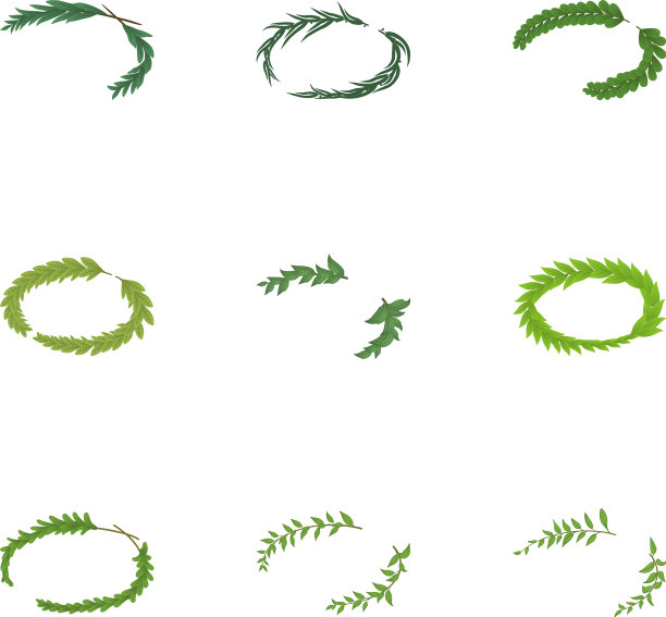 绿色奖励图标设置卡通风格图片下载