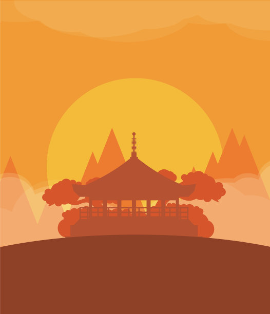 中国平面设计旅游日落图片下载