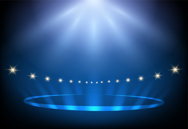 蓝色的舞台灯光图片下载