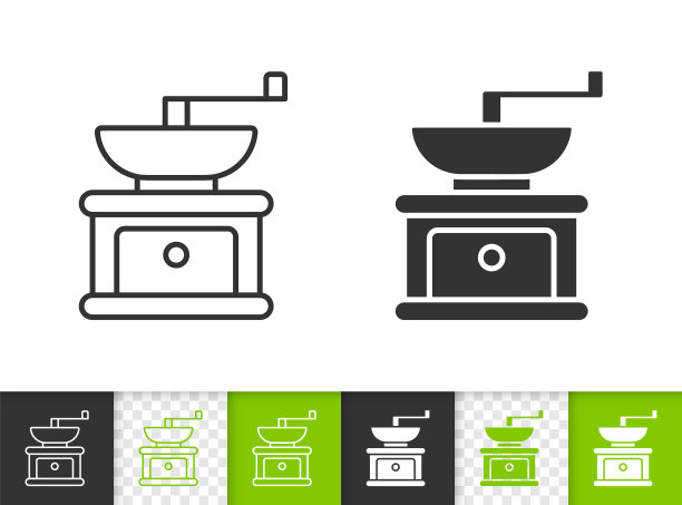 简单的咖啡研磨机图标黑线图片下载