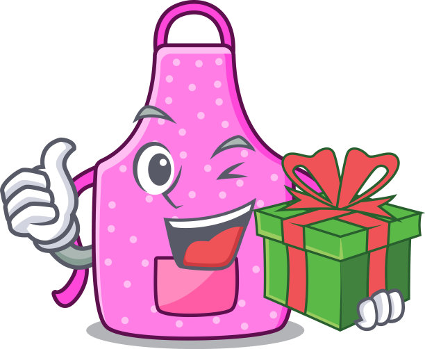 用礼品厨房的围裙做成字的形状图片下载