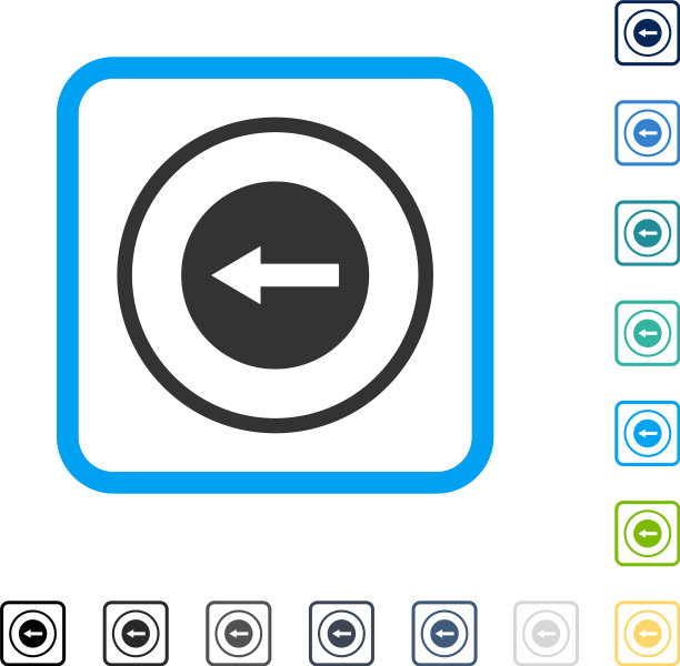 左圆形箭头框图标图片下载