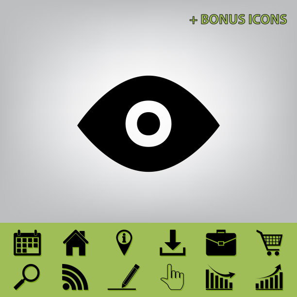 眼睛符号为黑色，图标为灰色图片下载