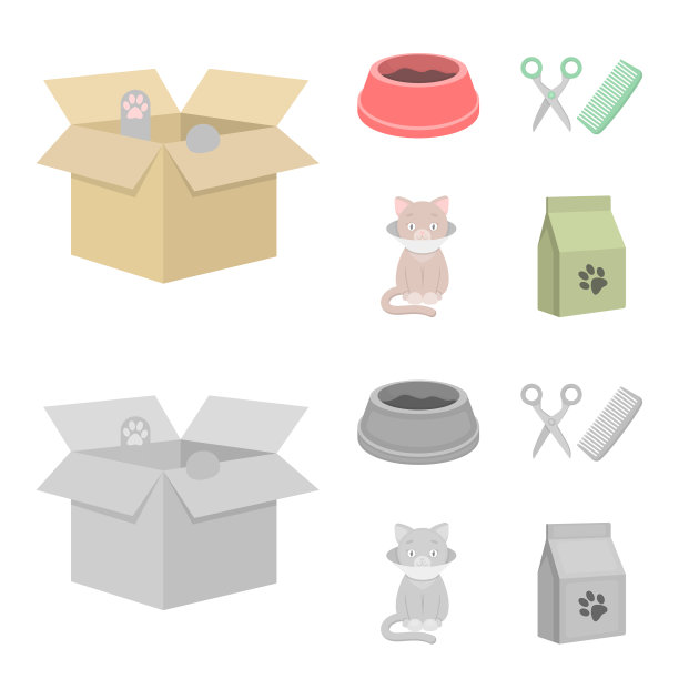 一只盛着食物的碗，一只猫的头发，一只生病的猫图片下载