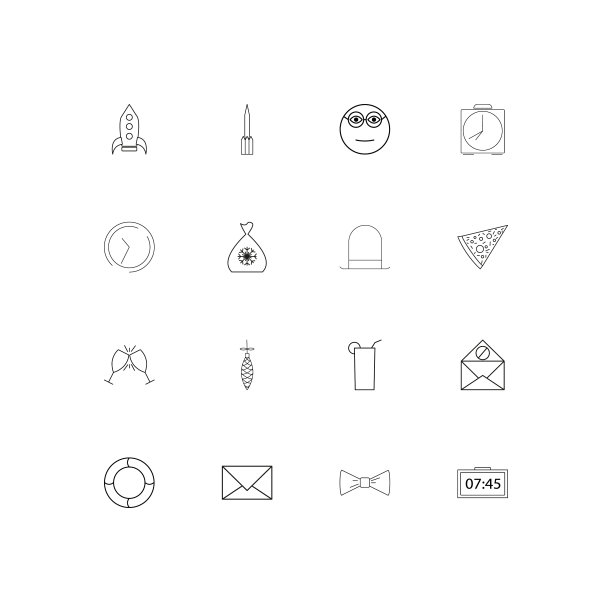 假日简单的线性图标设置概述图标图片下载