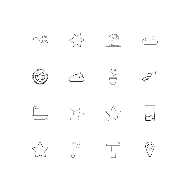 自然简单的线性图标设置概述图标图片下载