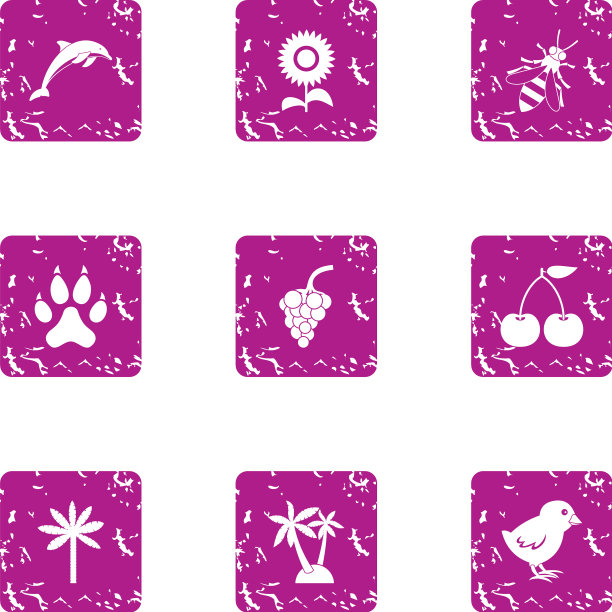 生物图标设置垃圾摇滚风格图片下载