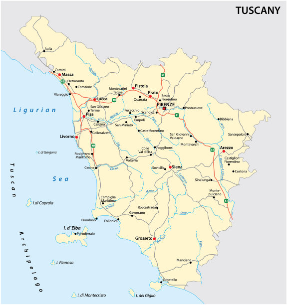 意大利托斯卡纳地区路线图图片下载