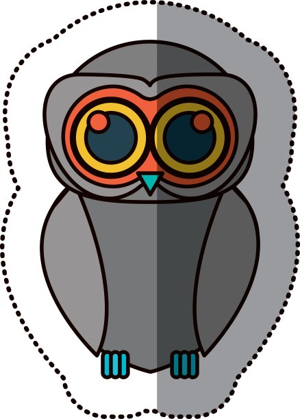 孤立猫头鹰卡通设计图片下载