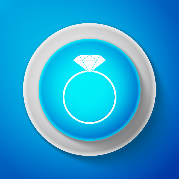 白色钻石订婚戒指图标孤立图片下载