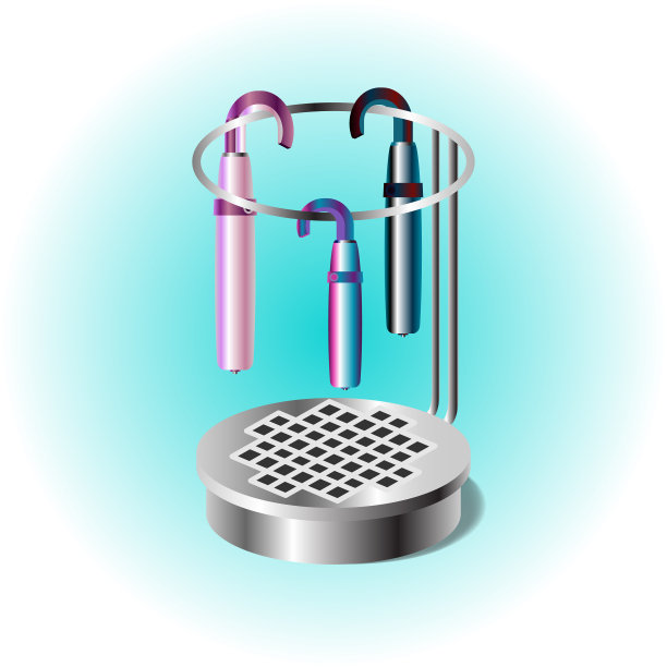 三把合拢的伞挂在伞架上图片下载