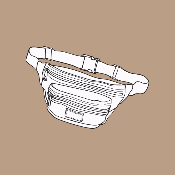 七彩复古风格七彩腰包时尚图片下载