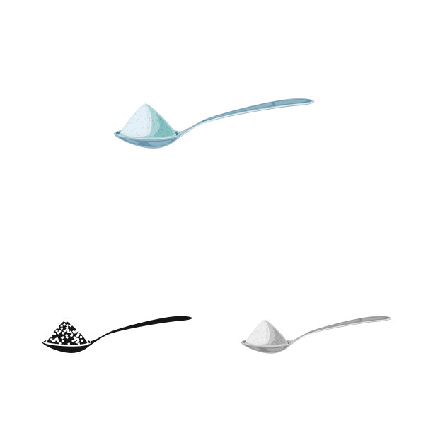 设计的勺子和咸味的标志套图片下载