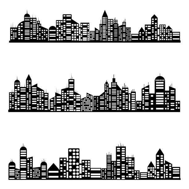 黑色城市图标集图片下载